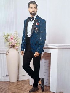 Indian Men Clothing - Buy Traditional Indian Outfits For Men Online USA Wedding Suit Blue, Maroon Tuxedo, Black Tuxedo Suit, Blue Suit Wedding, Suit Blue, White Tuxedo