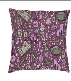 This product is a Halloween themed witch designed pillowcase. It is soft, gothic style and made of 100% cotton. The case is 45x45 cm in size and has Halloween themed figures such as witches and cats. The pillowcase is suitable for both bedroom and home decoration. This cover, which is especially suitable for use during the Halloween season, stands out as a stylish and fun decoration product. Cat and witch patterns add a mystical and gothic atmosphere to the product. Material: Polyester comfortable material. Washing method: machine wash, 30oc warm water, tumble dry, do not bleach, tumble dry, maximum ironing temperature 100oc Halloween Witchcraft, Pillow Bedroom, Witch Design, Redbubble Art, Witchy Things, Cat Pillow, Unique Throw Pillows, Cat Cat, Halloween Season