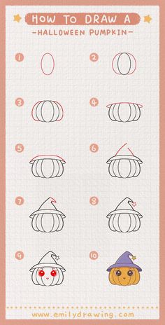 how to draw a pumpkin for halloween