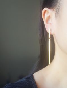 ♥ ♥These are clip on earrings♥ ♥ Gold bar stud long dangle bar invisible resin clip on earrings, metal is gold plated over brass. Details :- **dangle bar size is 50mm length and 2mm width. **bar stud size is 21mm length and 2mm width. **Earring Length is 72mm, width is 2mm. **Earrings Weight is 2.47g (4.94g per pair) ♥ ♥For more resin clip on earrings styles, pls visit our new shop https://www.etsy.com/hk-en/shop/BatsJewelry ♥ ♥ Invisible resin clip on are soft and elastic, so it is comfortable Minimalist Linear Earrings For Formal Occasions, Minimalist Drop Clip-on Earrings For Formal Occasions, Minimalist Long Drop Threader Earrings For Parties, Minimalist Drop Linear Earrings For Party, Minimalist Formal Drop Clip-on Earrings, Minimalist Dangle Linear Earrings As Gift, Minimalist Long Drop Linear Earrings For Pierced Ears, Minimalist Dangle Linear Earrings For Party, Minimalist Single Linear Earring For Party