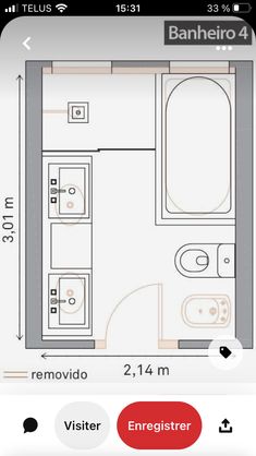 a bathroom with a toilet, sink and bathtub in the floor plan is shown