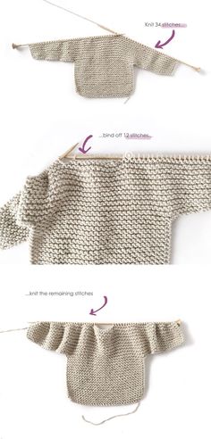 the instructions for how to knit a sweater