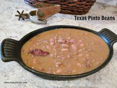 there is a bowl of beans on the counter