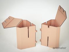 two open cardboard boxes sitting on top of each other