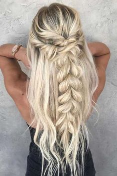 Romantic Wedding Hair, Cute Braided Hairstyles, Easy Summer Hairstyles, Long Blonde, Box Braids Hairstyles, Homecoming Hairstyles