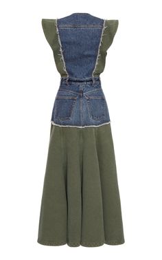 Hybrid Recycled Cotton-Hemp Maxi Dress By Chloé | Moda Operandi Diy Denim Skirt, Diy Maxi Dress, Denim Refashion, Elegant Fashion Wear, Casual Day Dresses, Upcycle Jeans, Denim Diy, Diy Dress