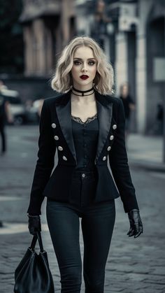 Classy Punk Outfits, Goth Business Outfits, Vampire Goth Outfits, Dark Empress, Lilith Aesthetic, Goth Attire, Homecoming Dress Ideas, 2024 Clothes, Elegant Goth