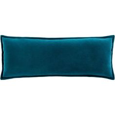 the teal blue velvet pillow is shown on a white background and has a black border around it