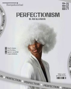 a magazine cover with an image of a woman with white hair and afros on it