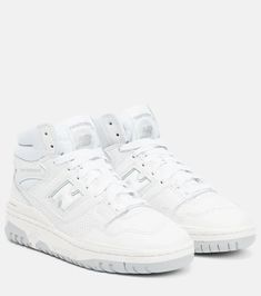 New Balance - 650 leather high-top sneakers | Mytheresa New Balance 650, Bapesta Shoes, Air Force 1 High Tops, New Balance White, Basic Shoes, Hightop Sneakers, White High Tops, Cute Sneakers, Leather High Tops