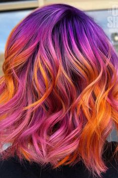 Hair Color For Short Hair, Color For Short Hair, Yellow Hair Color, Dark Purple Hair, Peach Hair, Bright Hair Colors