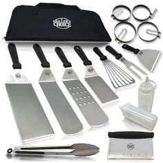 an assortment of kitchen utensils and tools