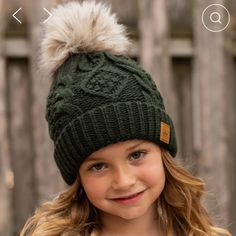 New Without Tags Kids Green Cable Knit Hat With Faux Fur Pom Accent Fleece Lined 100% Acrylic Buy More And Save On Shipping !!!!!! I Do Combine Shipping Cable Knit Hat, Fur Pom Pom, Knit Hat, Accent Colors, Kids Accessories, Cable Knit, Knitted Hats, Faux Fur, Accessories Hats