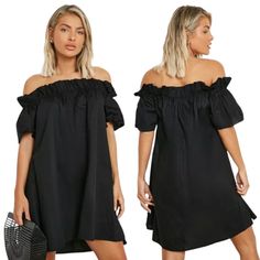 Off Shoulder Black Dress Frill Trim Tunic Casual Dress Sz 18/3x New! Give Your Summer Closet A Refresh With This Cute Summer Dress. This Lightweight And Loose-Fitting Summer Dress For Women Is The Perfect Piece To Bring Your Summer Outfits Back To Life And Give Your Closet The Refresh It Needs. Styled With Sandals Or Sneakers, Feel Sexy As You Show Off Some Skin And Keep Cool In The Warm Weather In This Cute Sundress. We've Found The Perfect Summer Dress For 2023, So You Don't Have To. Details: Cute Sundress, Cute Summer Dresses, Flounce Sleeve, Summer Dresses For Women, Family Pictures, Perfect Summer, Dress Fabric, No Frills, Sundress