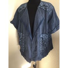 Nwt $140 Anthropologie Pilco Denim Distressed Fringe Edge Oversized Jacket Size M Pockets Upcycle Shirt, Anthropologie Jacket, Oversized Jacket, Cycling Outfit, Jean Jackets, Jean Coat, Vest Jacket, Anthropologie, Ruffle Blouse