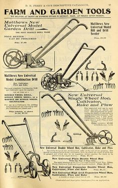 an old farm and garden tools advertisement from the early 1900's, with instructions on how to use them