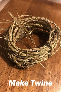 Natural twine on a wood table Grasses, Twine, Plants