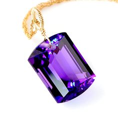 Emerald Cut Solitaire, Solitaire Necklace, Emerald Bracelet, Purple Reign, Purple Jewelry, Purple Love, All Things Purple, Crescent Moon Necklace, Solitaire Necklaces