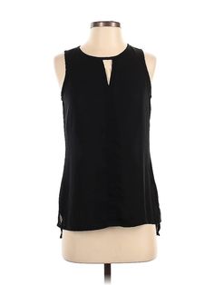 Express Sleeveless Blouse Size: X-Small Tops - used. 100% Polyester | Express Sleeveless Blouse: Black Tops - Size X-Small Fitted Sleeveless Black Blouse Piece, Black Fitted Sleeveless Blouse, Affordable Black Sleeveless Blouse, Cheap Sleeveless Black Blouse, Black Sleeveless Tank Top With Button Closure, Black Sleeveless Blouse With Button Closure, Black Sleeveless Blouse, Blouse Black, Black Sleeveless