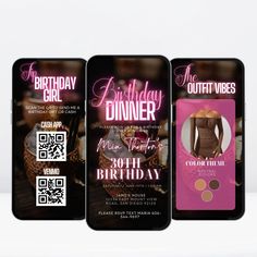 the birthday party flyer is designed to look like it has an image of a woman's dress on it