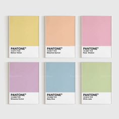 four pantone color swatches in pastel tones