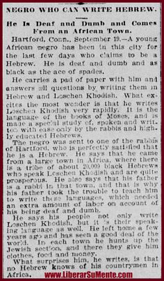 an old newspaper article with black and white writing