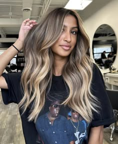 Dark Brown With Blonde Balayage, Sandy Brunette, Brown With Blonde Balayage, Blonde To Brunette Before And After, Dark Brown With Blonde, Balayage Brown Hair, Blonde Light Brown Hair, Blonde To Brunette, Balyage Long Hair