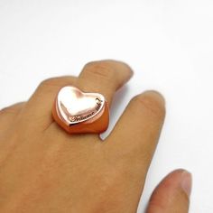 This personalized rose gold monogram heart ring has a lovely touch of romantic appeal that go straight to her heart. it is a classic signet heart ring with a a modern twist that is a must have for every woman's jewelry box, and will be a perfect gift for your loved one. This custom heart ring is engraved in a beautiful detailed font of your choice, #HEART Heart Shaped Wedding Rings, Rose Gold Heart Ring, Pinky Signet Ring, Monogram Hearts, Silver Promise Rings, Fashion Rings Silver, Heart Band, Gold Heart Ring, Seal Ring