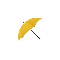 an open yellow umbrella on a white background with clippings to the bottom right