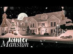 an animated christmas scene with houses and trees