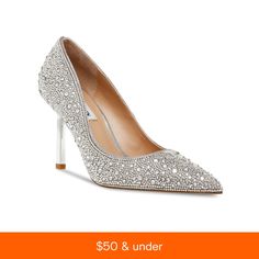 in stock Formal Crystal Heels With Bling, Crystal Embellished Heels For Anniversary, Glamorous Embellished Heels For Anniversary, Steve Maddens, Slip On Pumps, Stiletto Pumps, Crystal Rhinestone, Steve Madden, Stiletto Heels