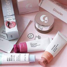 Glossier order | Stretch Concealer, Cloud Paints and Balm Dot Com Balm Dot Com, Stretch Concealer, Skin Pack, Face Routine, French Skincare, Blue Eyeliner, Concealer For Dark Circles, Smell Goods