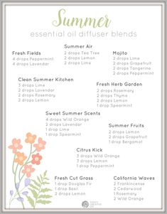 Summer Essential Oils, Soya Mumu, Doterra Essential Oils Recipes, Magia Das Ervas