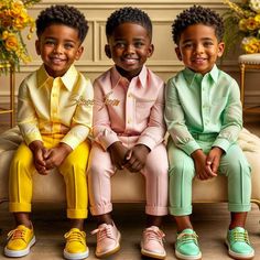 Triplet Boys, Fathers Day Images, Twin Photography, Boots Outfit Men, African Wear Styles For Men, Kid Swag, Beautiful Black Babies