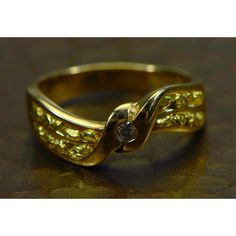 Orocal Gold Nugget and Diamond Ladies Ring - RL404D5-Destination Gold Detectors