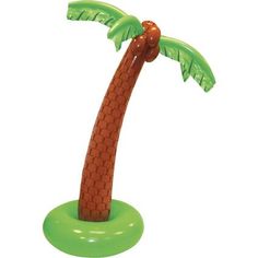 an inflatable palm tree is shown on a white background with green trimmings