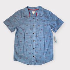 Cat & Jack Boys’ Star Print Chambray Short Sleeve Button-Down Shirt Xl Nwt New W/ Tag Chambray Xl (16) $13 Details: - Xl (16) For Boys - Button Down Shirt - Short Sleeve - Star Print Chambray - Front Patch Pocket - 100 % Cotton - Machine Wash 16 Boys, Chambray Shorts, Cat Top, Cat & Jack, Star Print, Chambray, Kids Shirts, Patch Pocket, Short Sleeve Shirt