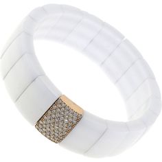 Roberto Demeglio - White Ceramic Stretch Bracelet With 1 Diamond Station in 18K Rose Gold Ceramic Bracelet, Vero Beach Fl, Rose Gold Accents, Vero Beach, Ceramic Beads, White Diamonds, Round Cut Diamond, Stretch Bracelet, 18k Rose Gold