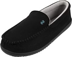 100% Synthetic Rubber sole CLASSIC STYLE: Classic Moccasin Slipper for men, teens, and boys. Classic and casual, perfect to wear all year round. Available in mens size 8 to 27 INDOOR AND OUTDOOR BOTTOM: Indoor outdoor TP rubber bottom for indoor wear and moderate outdoor activity. COMFORT CUSHIONED: Memory foam cushioning in the Gifts For Young Men, Moccasin Slipper, Black Slippers, Warm Slippers, Soft Classic