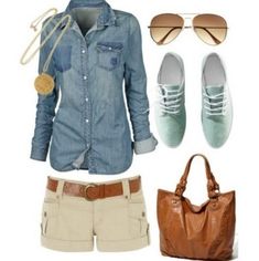 Summer Shorts Outfits, Mode Casual, Outfit Combinations, Cute Summer Outfits, Fashion Mode, Looks Style, Casual Summer Outfits, Outfit Casual, Spring Summer Outfits