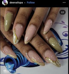 Nail Art Inspo, Kutek Disney, Unghie Sfumate, Nails Art Ideas, Nail Art Glitter, Almond Nails Designs, Almond Acrylic Nails