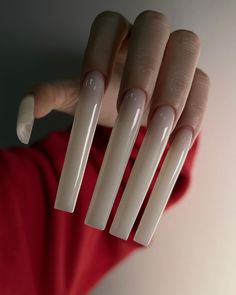 Really Long Nails, Long Square Nails, Acrylic Nail Shapes, Gel Acrylic Nails, Light Nails, Long Nail Designs, Baby Nails