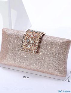 OrcaJump - Womens Evening Bag Chain Bag Bridal Evening Bag with Polyester Crystals in Solid Colors (Black, Champagne, Silver, Gold) Wedding Party Bags, Wedding Party Accessories, Bag Chain, Ladies Clutch, Crystal Chain, Clutch Bags, Chain Bag, Party Bags, Champagne Gold