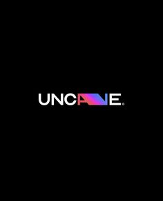 the logo for unicorne is shown on a black background with rainbows in it