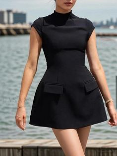 Lasaky - Elegant Solid Color Short Sleeve Bodycon High Waist Mini Dress Basic Mini Dress, Elegant Dresses Short, Empire Waist Maxi Dress, Short Sleeve Bodycon Dress, Short Bodycon Dress, Maxi Dresses Fall, Basic Skirt, Sleeve Bodycon Dress, High Waist Dress