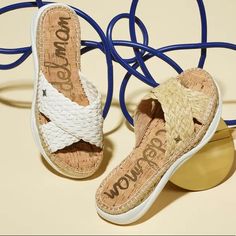 Sam Edelman Jovie Slide Sandals In Natural Raffia. New. Never Worn. No Flaws. White Woven Open Toe Sandals, White Textured Sole Sandals For Vacation, White Woven Sandals For Spring, White Woven Sandals For Vacation, White Synthetic Sandals With Woven Leather, White Closed Toe Straw Sandals, Woven Espadrille Sandals, White Straw Sandals For Vacation, Chic Straw Sandals With Cork-bed Midsoles