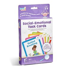 a pack of social - emotional task cards with stickers on the front and back