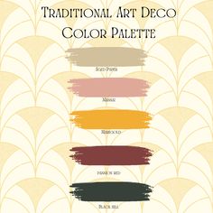 the different shades of paint that are used in art deco