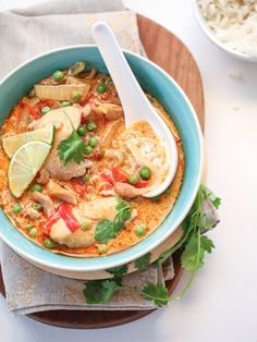 a bowl of soup with meat and vegetables