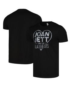 a black t - shirt with the words joan jett and hearts on it in white